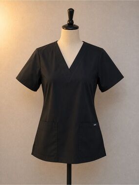 Adar ProWomen Black V-Neck Tunic Top